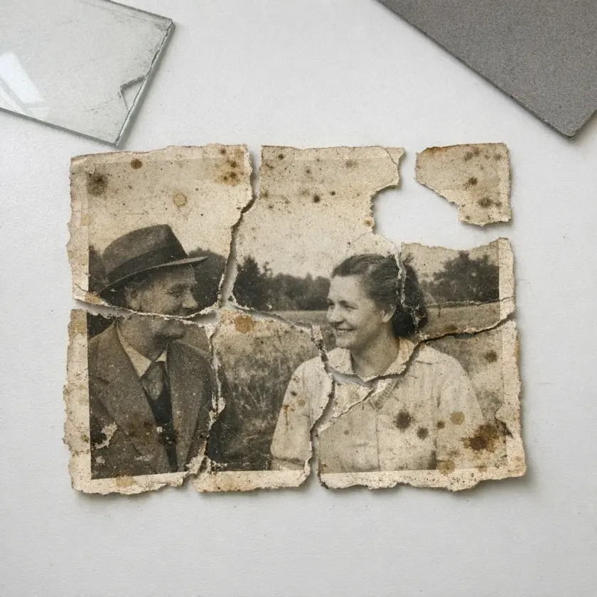 Сложное восстановление повреждённой фотографии