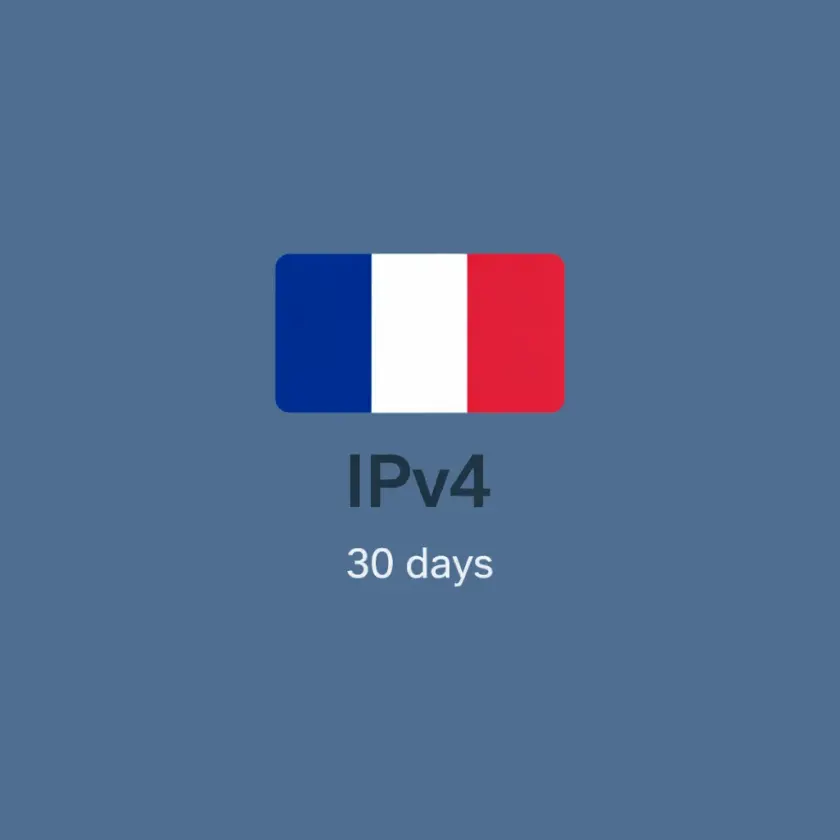 IPv4-прокси Франции, 1 IP на месяц