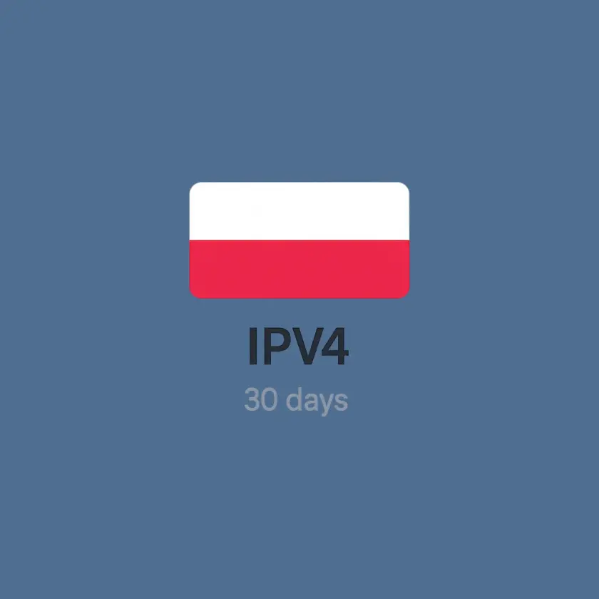IPv4-прокси Польши, 1 IP на месяц