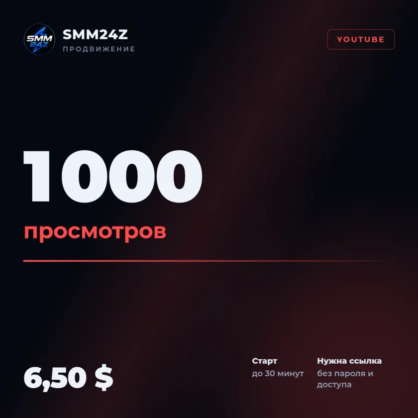Просмотры видео на YouTube — 1000